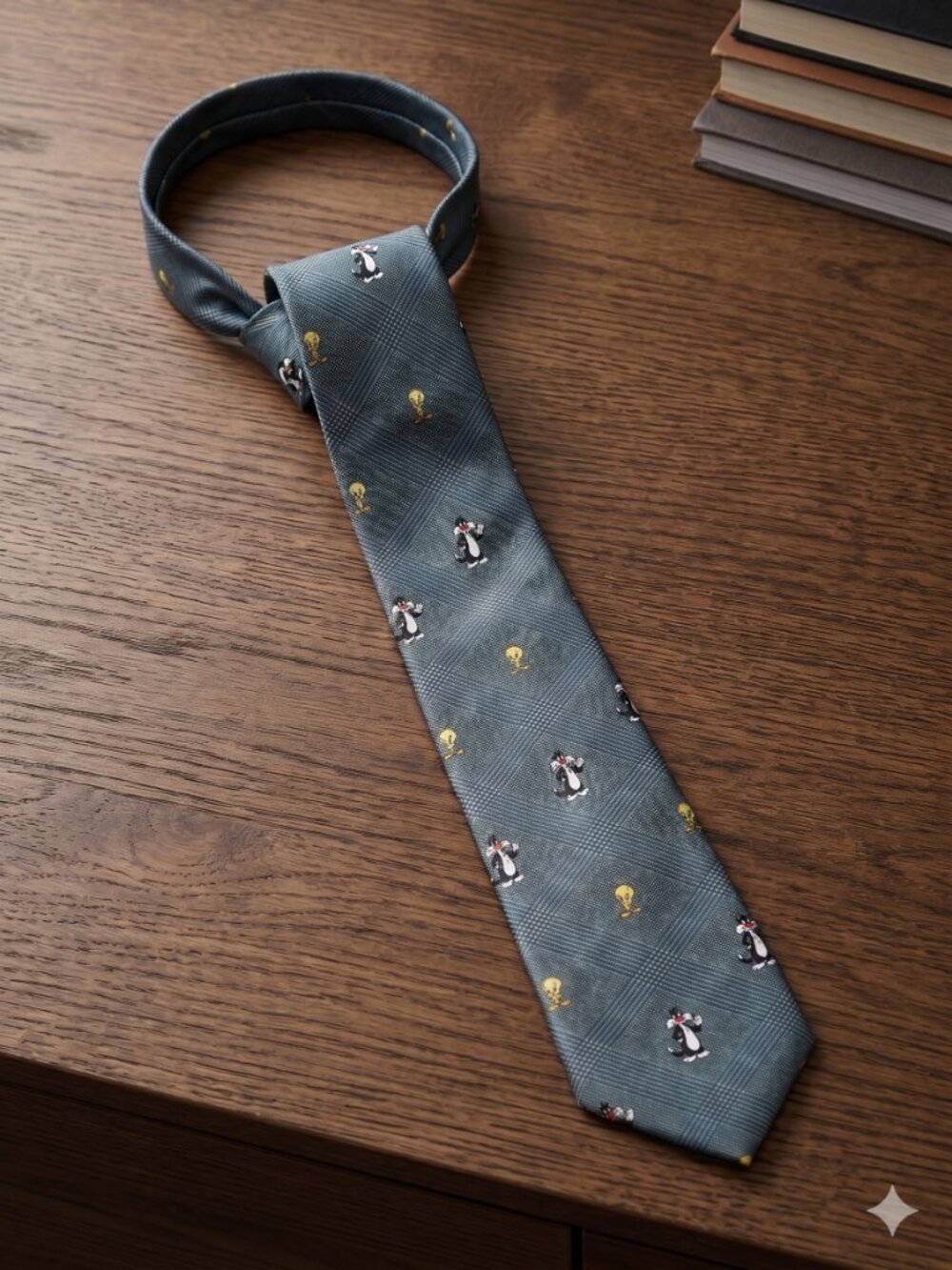 Warner Bros. Tie with Tweety and Sylvester Motifs